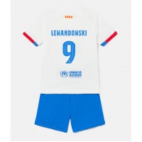 Camisa de Futebol Barcelona Robert Lewandowski #9 Equipamento Secundário Infantil 2023-24 Manga Curta (+ Calças curtas)